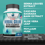 American Standard Supplements Limpieza de colon: ingredientes visibles en la caja para planificación diaria