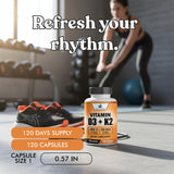 American Standard Supplements Vitamina D3 y K2, porciones diarias indicadas, estilo de vida activo.