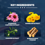 AMERICAN VITALITY etiqueta de cápsulas con información de ingredientes