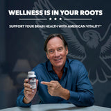 Detalle de cápsula de American Vitality Fórmula Cerebral para apoyo de neurotransmisores.