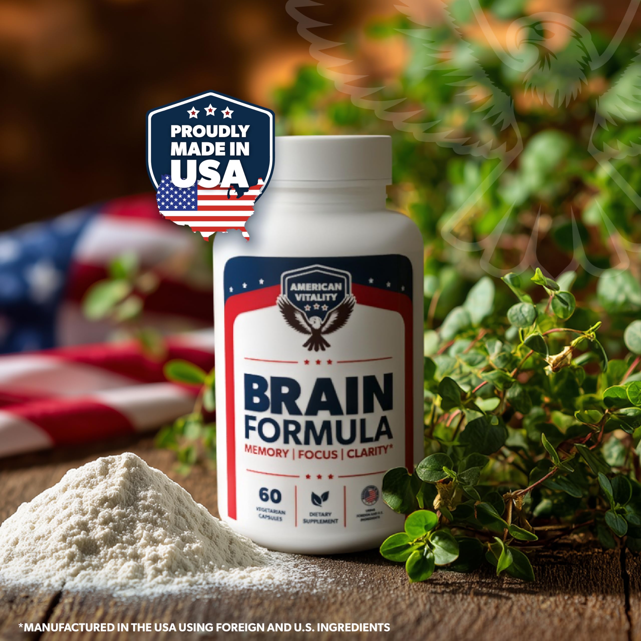 Uso diario de American Vitality Fórmula Cerebral para enfoque durante tareas.