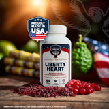 Liberty Heart de AMERICAN VITALITY: arroz de levadura roja visible, apoyo a lípidos normales.