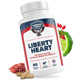 Liberty Heart de AMERICAN VITALITY: botella frontal para la rutina diaria de salud cardíaca.