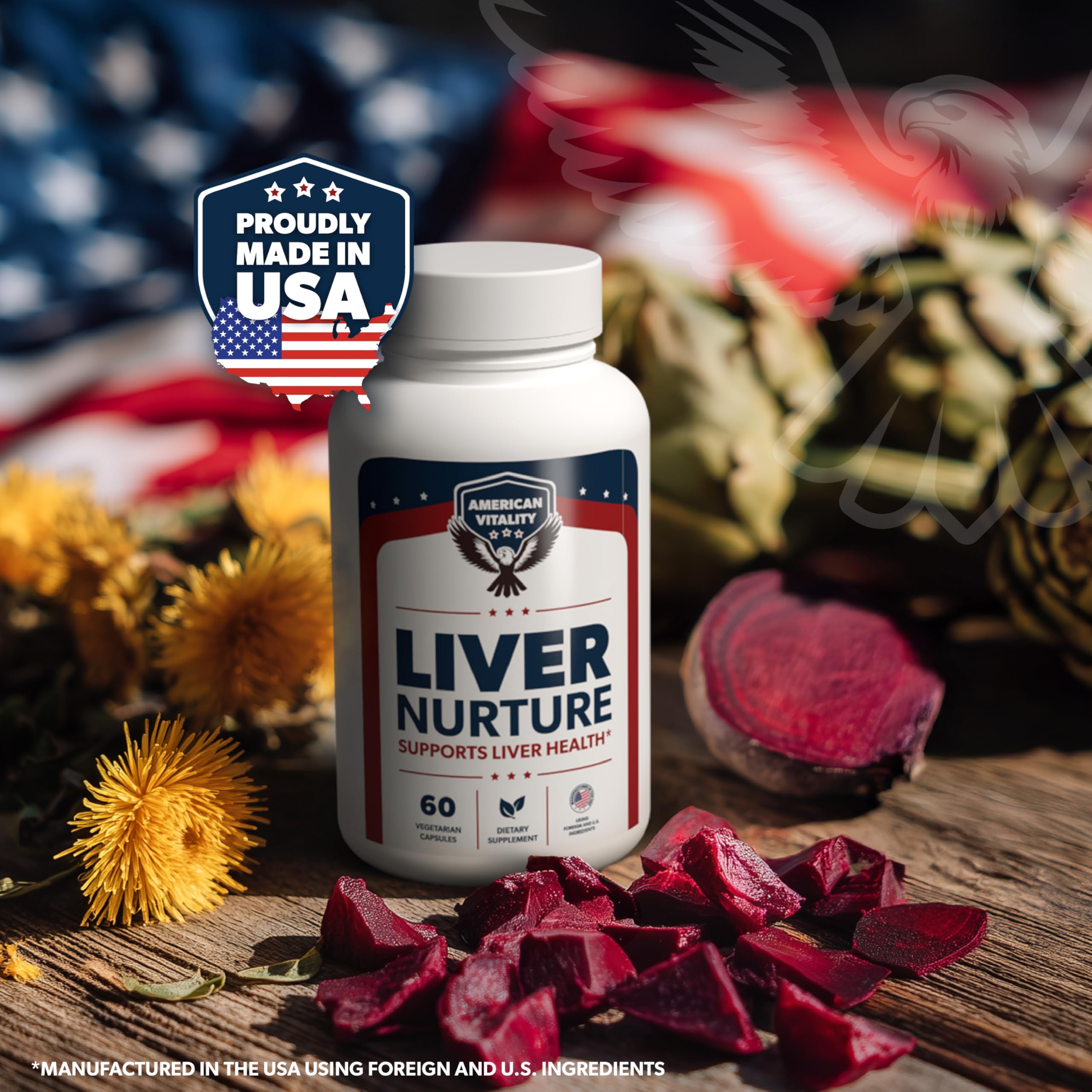 AMERICAN VITALITY Liver Nurture, dispensador cápsulas: cápsulas vegetales para consumo diario.