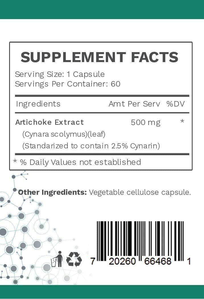 Cápsulas de alcachofa AMG Naturals para digestión equilibrada