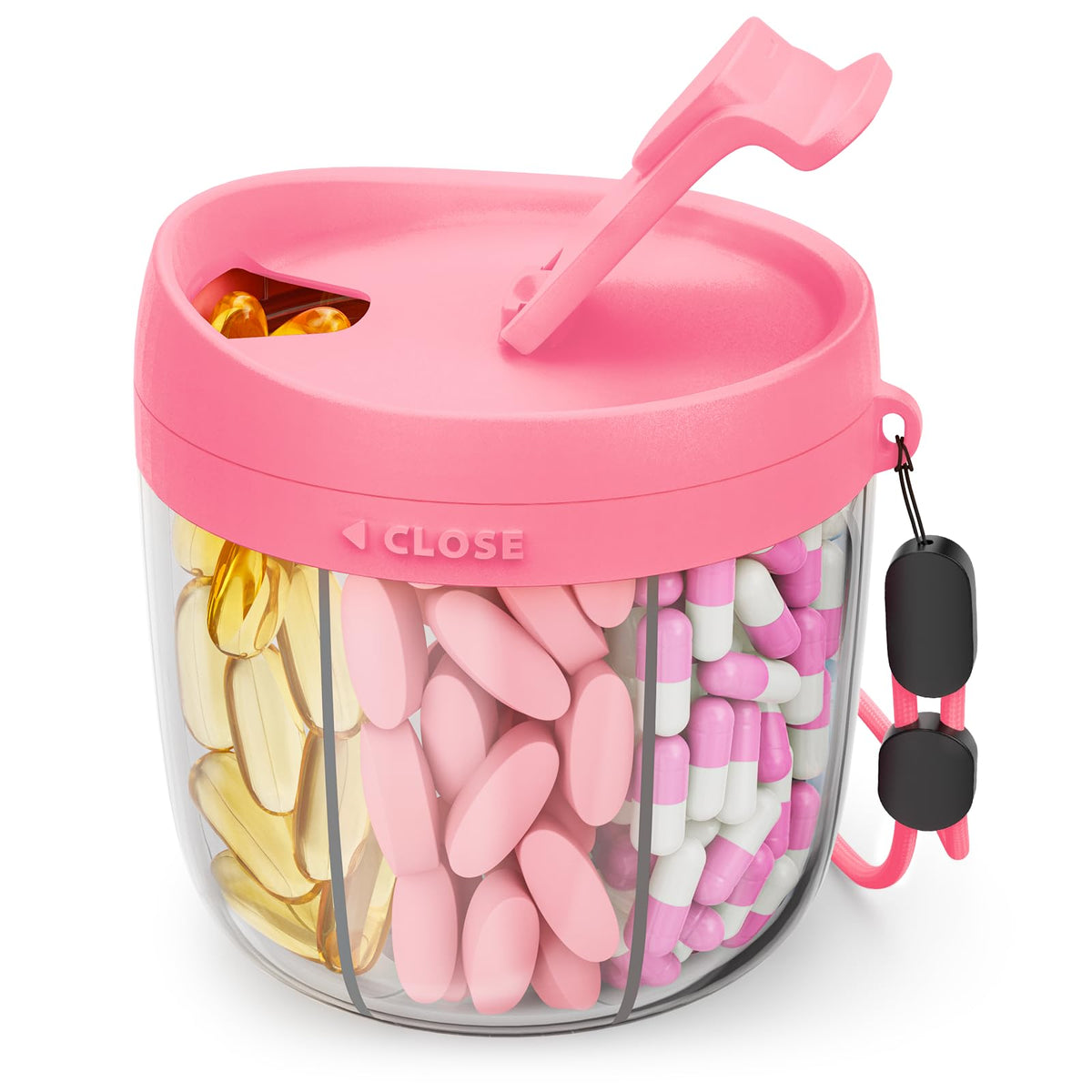 AMOOS dispensador de pastillas, siete compartimentos, organización diaria conveniente.