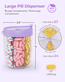 AMOOS dispensador de pastillas con apertura amplia para acceso rápido