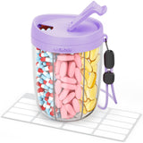 AMOOS dispensador de pastillas grande con 6 compartimentos para viajar