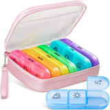 AMOOS organizador-pildoras-3-veces-dia-rosado, ideal para viaje.