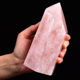 AMOYSTONE cristal cuarzo rosa para reiki y meditación, energía suave.