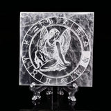 AMOYSTONE placa de selenita cuadrada Virgo para carga de cristales