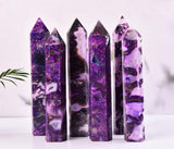 AMOYSTONE torre de ágata morada para regalo significativo a amantes de cristales.