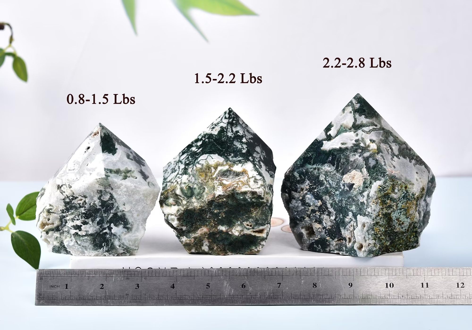 AMOYSTONE varita ágata musgo, acompañamiento para yoga y chakras durante prácticas.