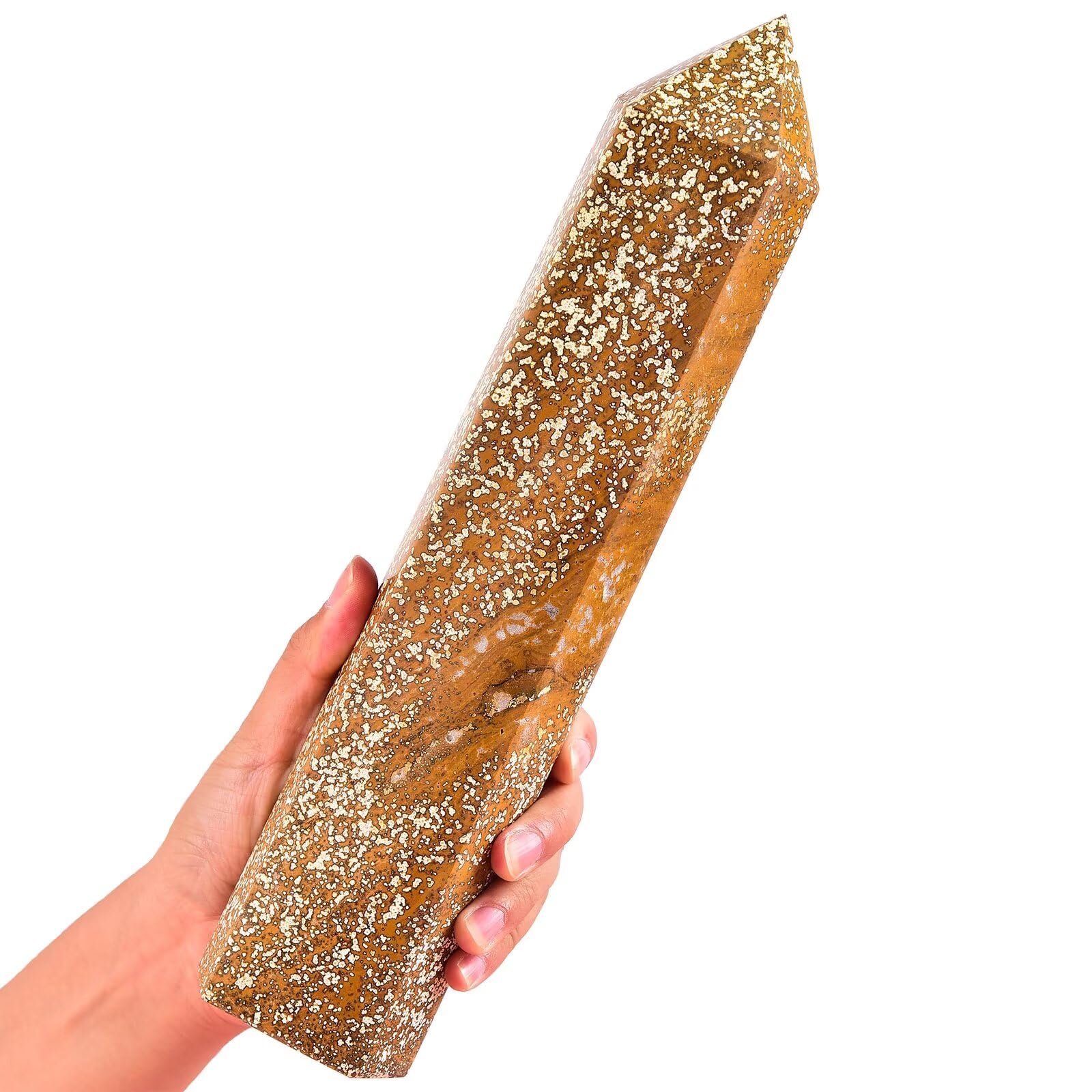 AMOYSTONE varita de cristal amarillo, ideal para armonizar espacios y energías.