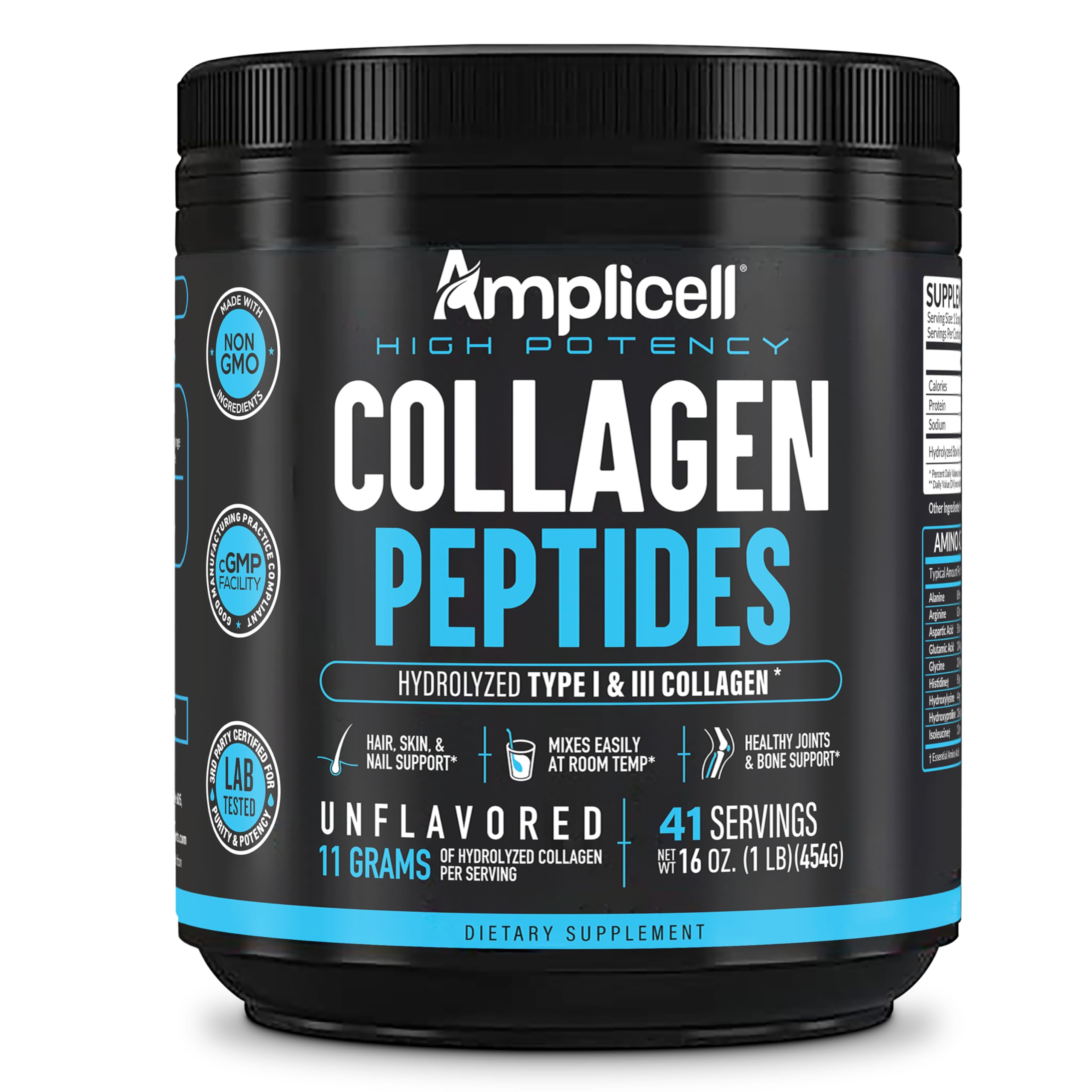 Amplicell Colágeno hidrolizado de ganado alimentado con pasto; calidad asegurada.