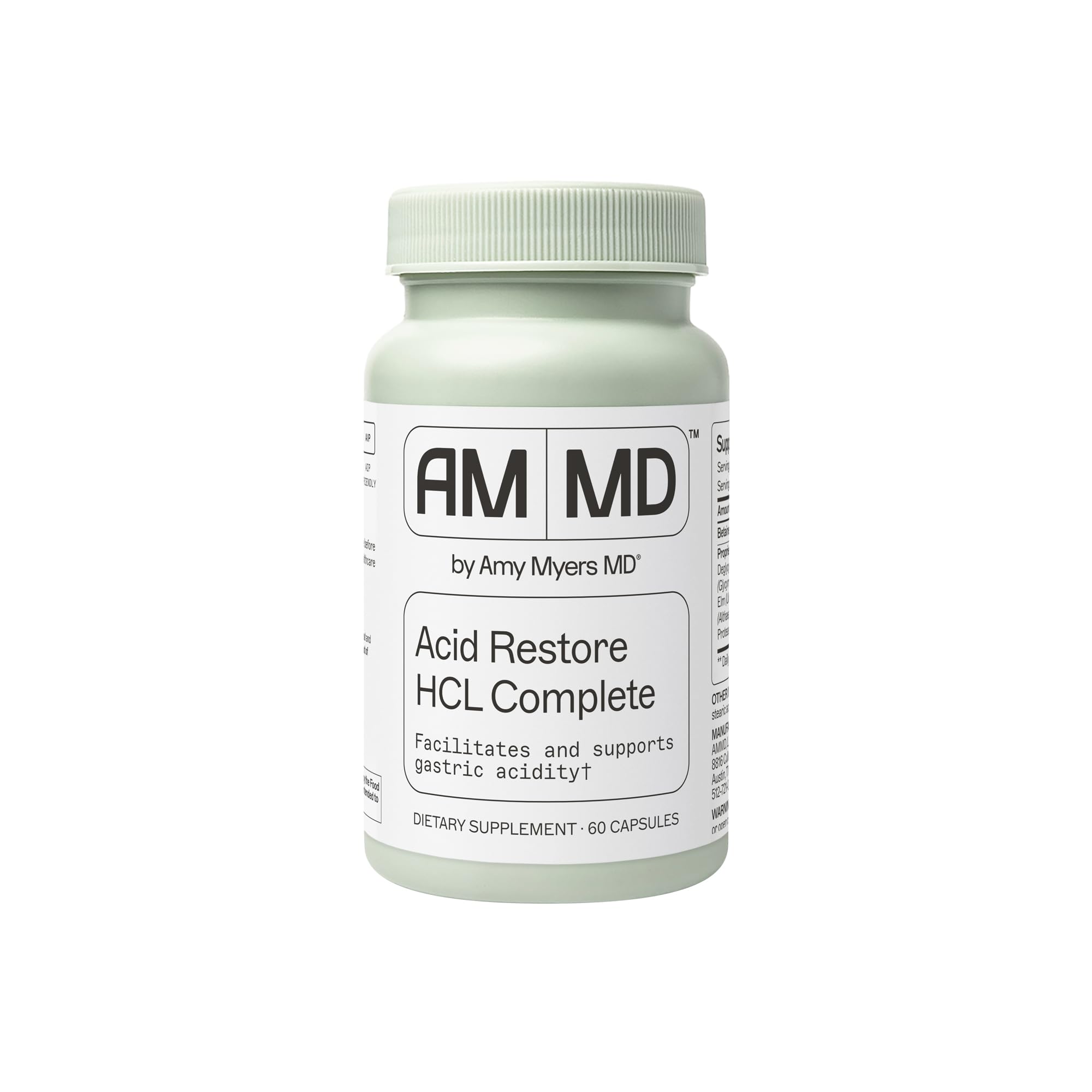 Amy Myers MD Acid Restore, botella de 60 cápsulas para apoyar la digestión y el equilibrio intestinal