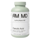 Amy Myers MD ácido caprílico: botella con etiqueta clara para uso diario.