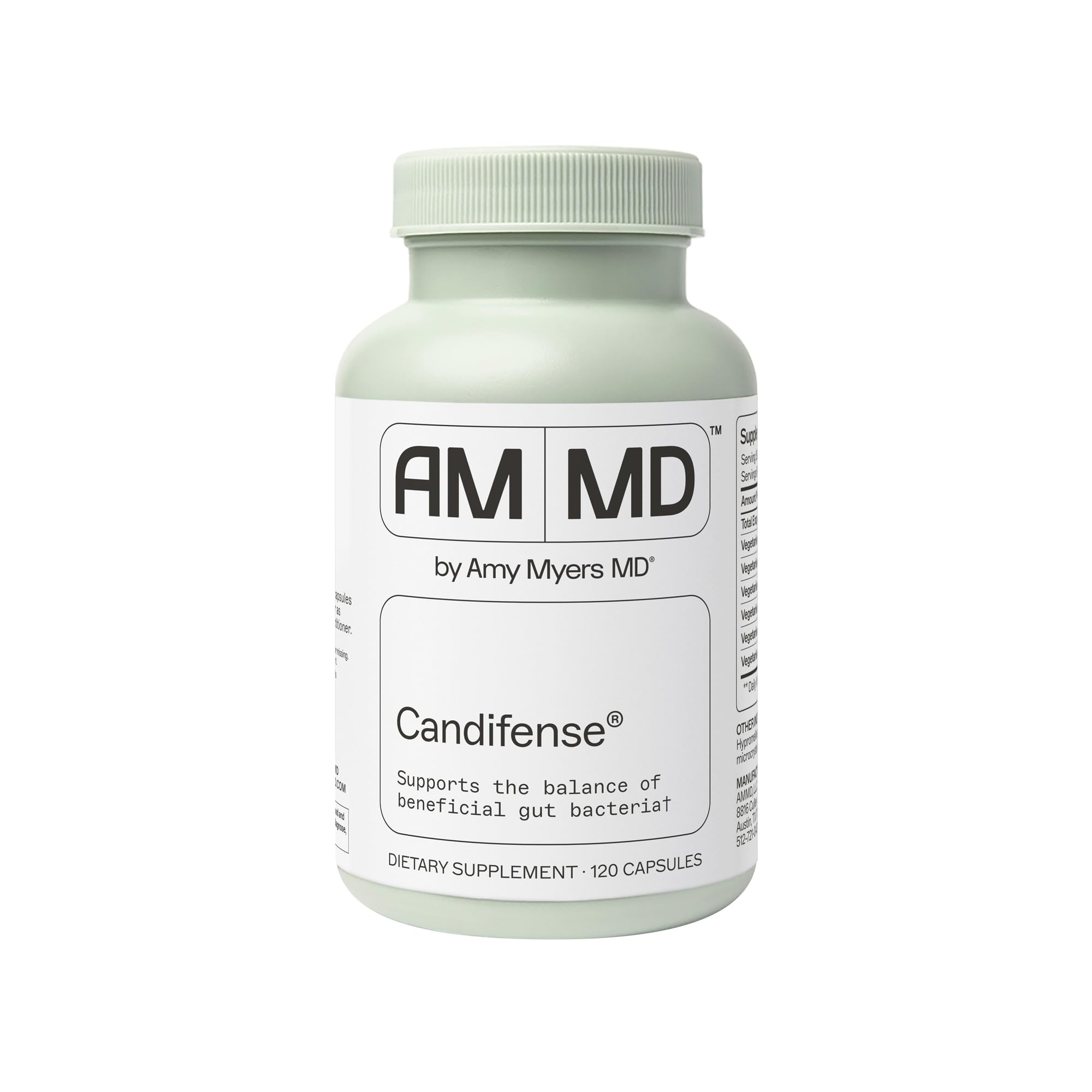 Candifense de Amy Myers MD con enzimas digestivas para apoyar la digestión de la fibra y el equilibrio intestinal.