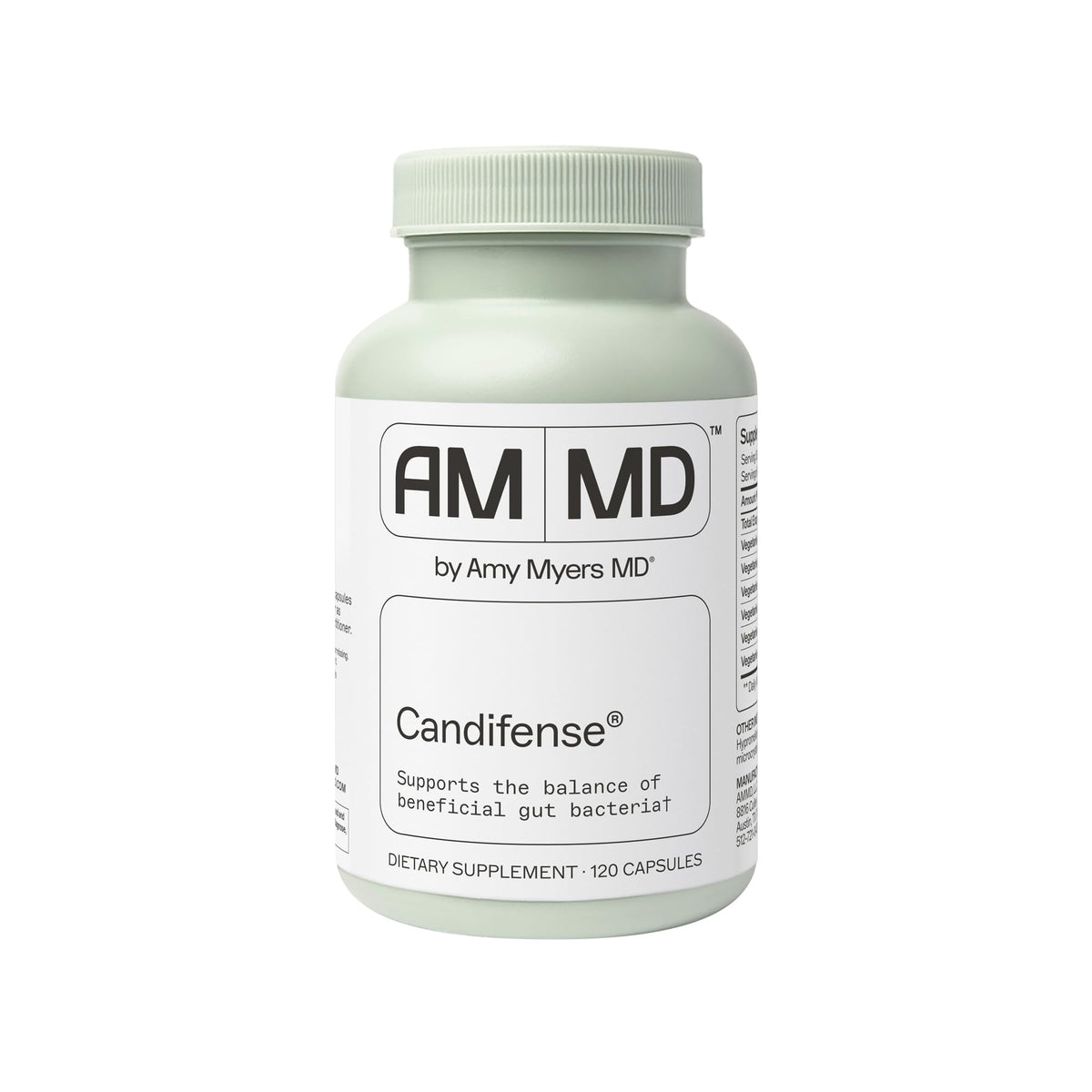 Candifense de Amy Myers MD con enzimas digestivas para apoyar la digestión de la fibra y el equilibrio intestinal.