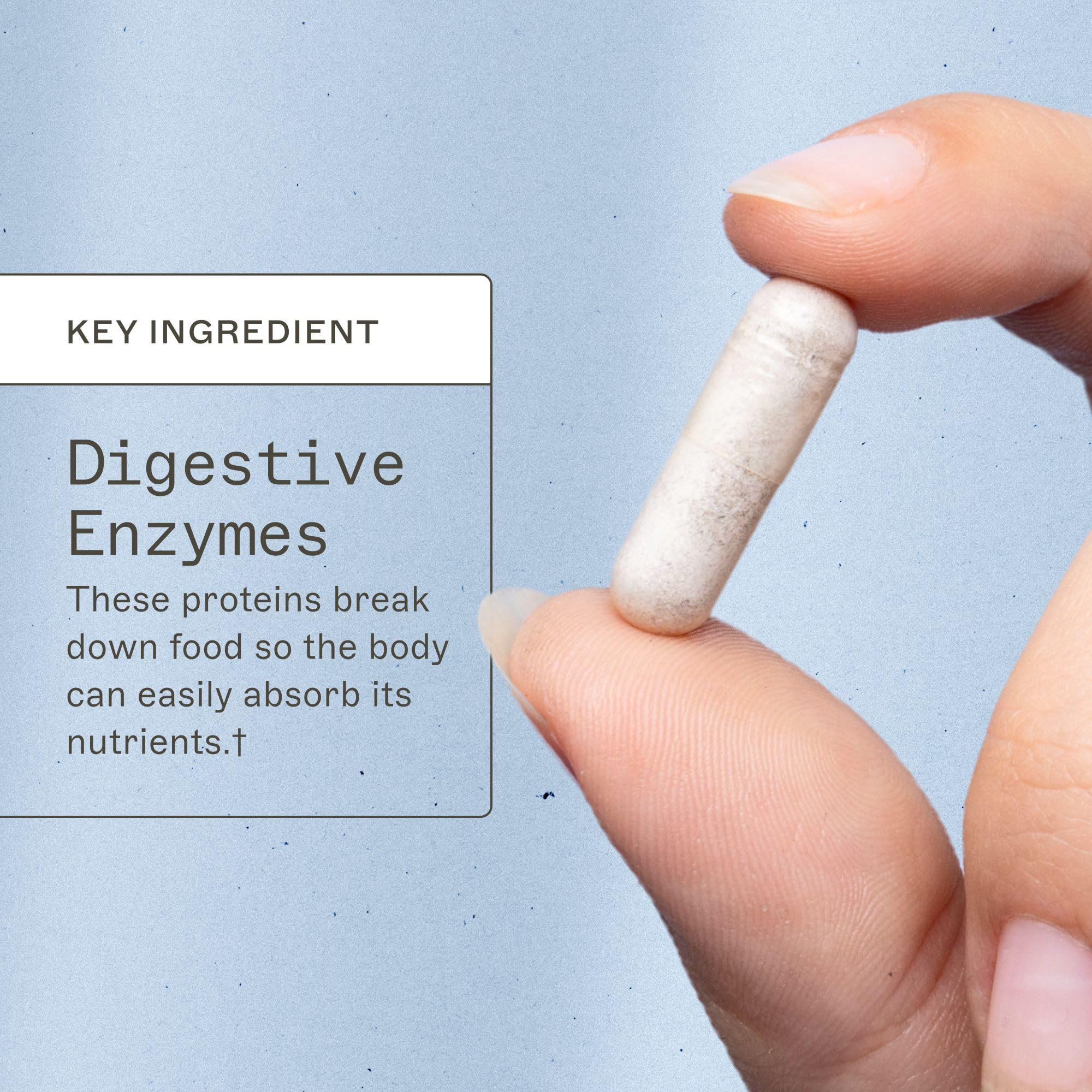 Capsulas de Amy Myers MD Complete Enzymes, formato práctico para descomposición de alimentos.