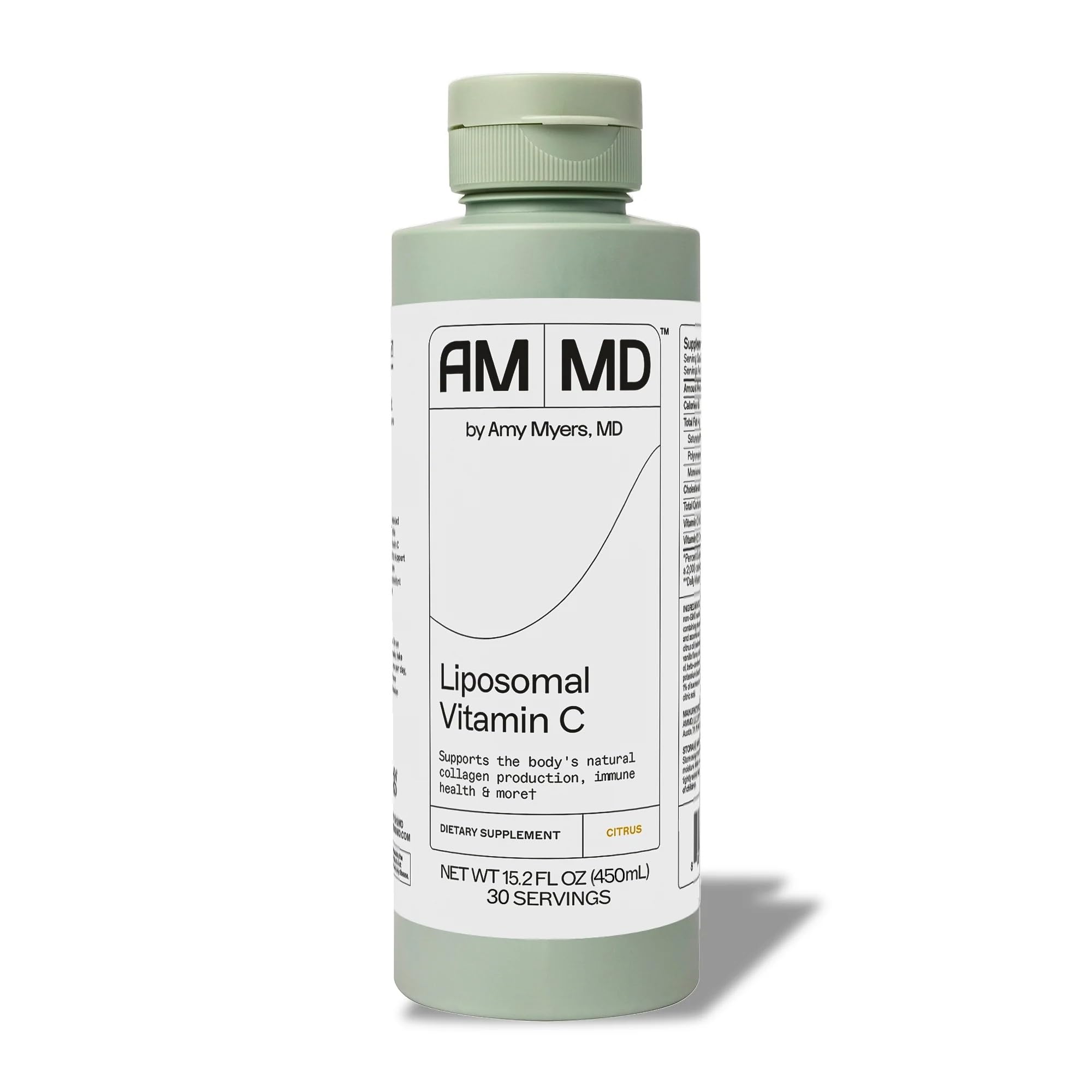 Amy Myers MD Vitamina C liposomal en bote, apoyo antioxidante diario.