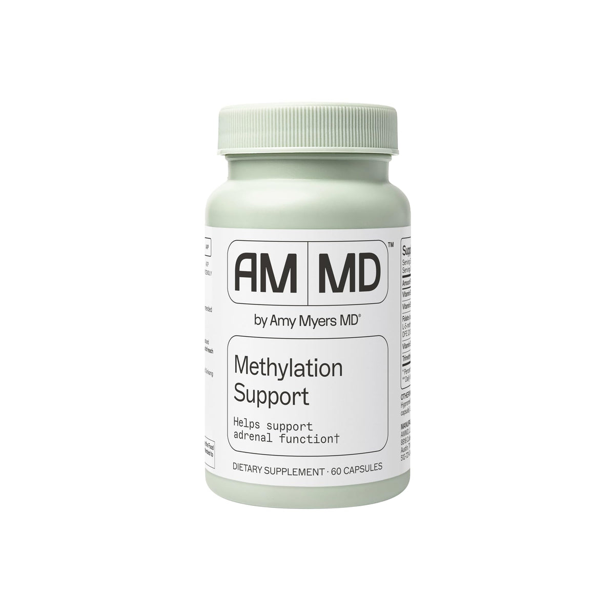 Amy Myers MD Soporte de Metilación: botella de cápsulas que podría apoyar la metilación saludable.