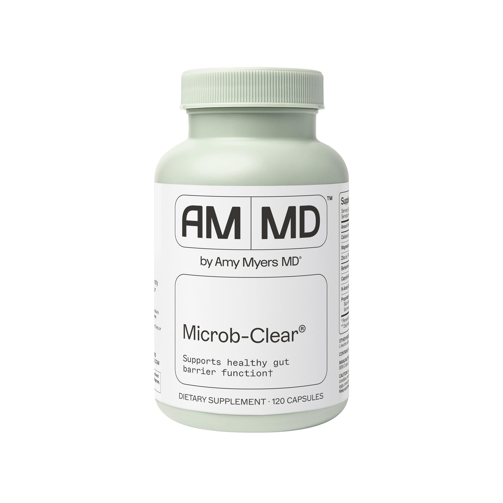 Microb-Clear de Amy Myers MD: bote vertido para apoyo digestivo suave.