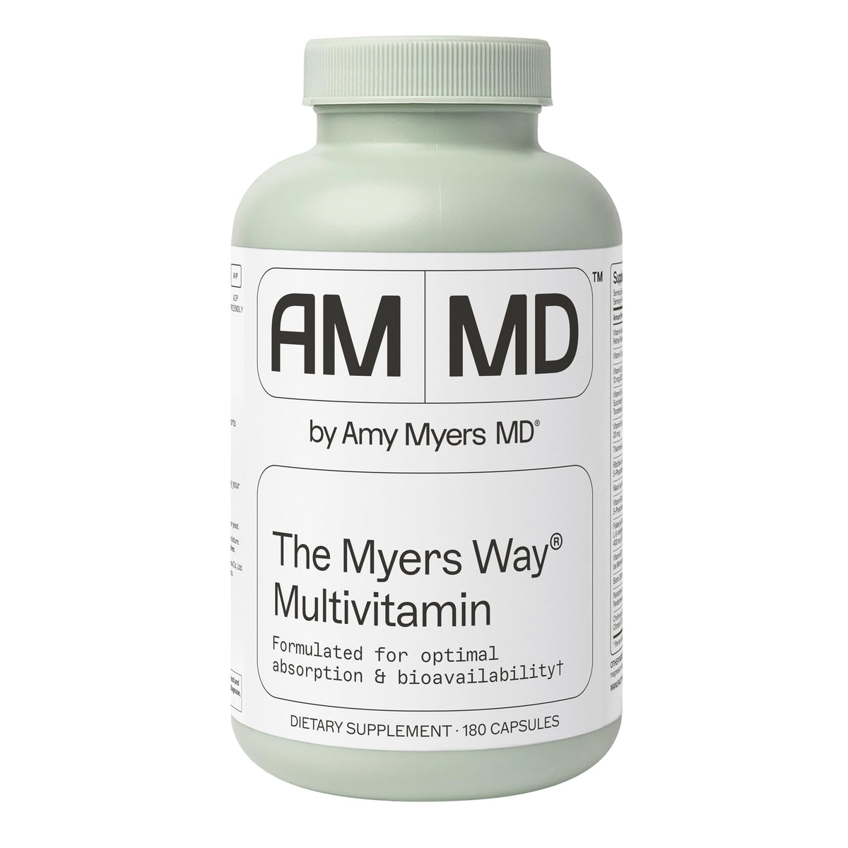 Envase de Amy Myers MD Myers Way Multivitamin para uso diario y bienestar.