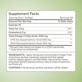 Amy Myers MD Omega-3 cápsulas blandas, bote con etiqueta legible, opción de calidad.