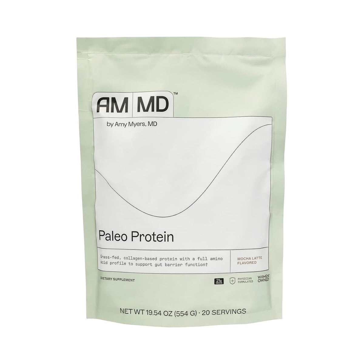 Amy Myers MD Paleo Protein Mocha Latte envase para apoyar la digestión