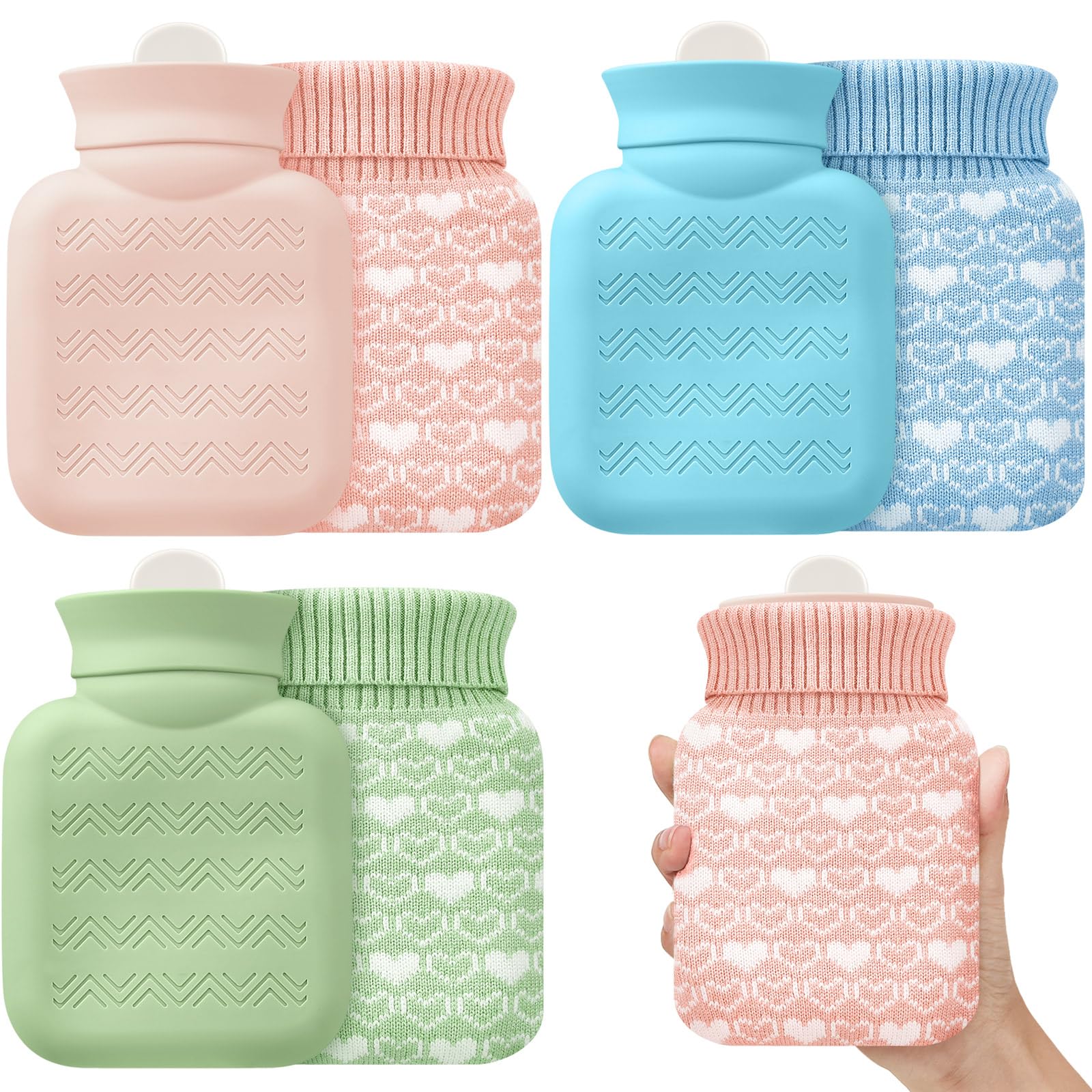 Amylove mini bolsa agua caliente en rosa, calor suave para alivio cómodo.