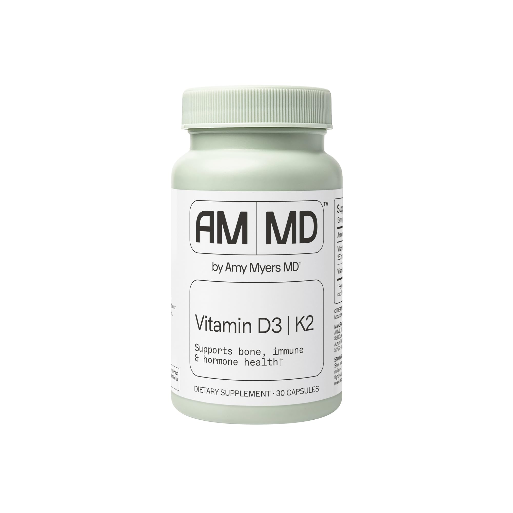 Amy Myers MD Vitamina D3/K2 10000 UI, cápsulas en botella para huesos