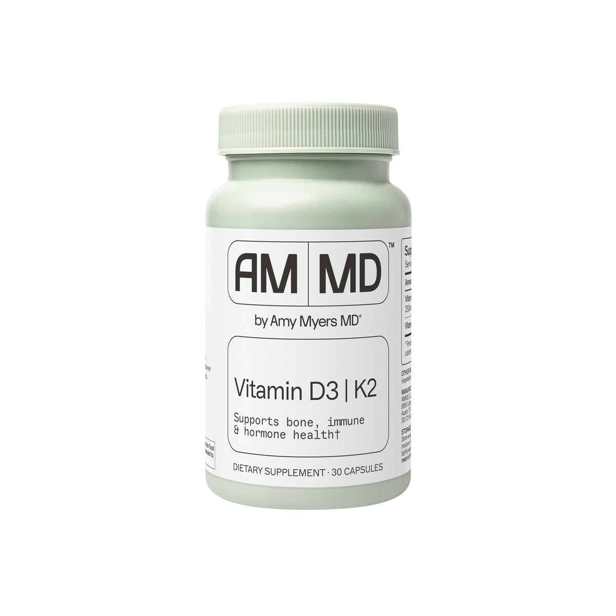 Amy Myers MD Vitamina D3/K2 10000 UI, cápsulas en botella para huesos