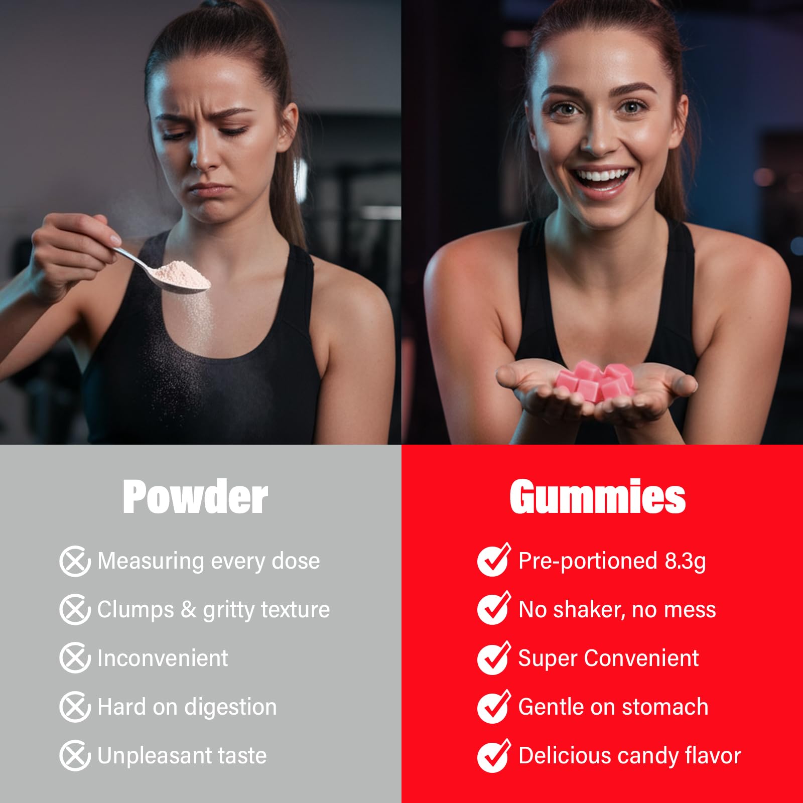 AMZXO EAA Gomitas, etiqueta clara con información de nutrientes al alcance.