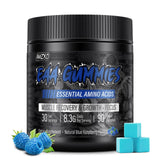 AMZXO EAA Gummies, botella de 90 gomitas, favorecen la recuperación muscular tras el entrenamiento.