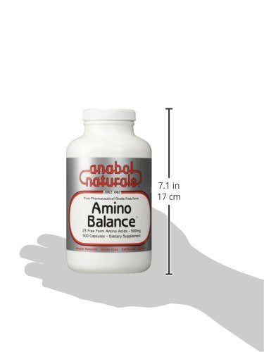 Anabol Naturals Amino Balance etiqueta clara para dosis y beneficios