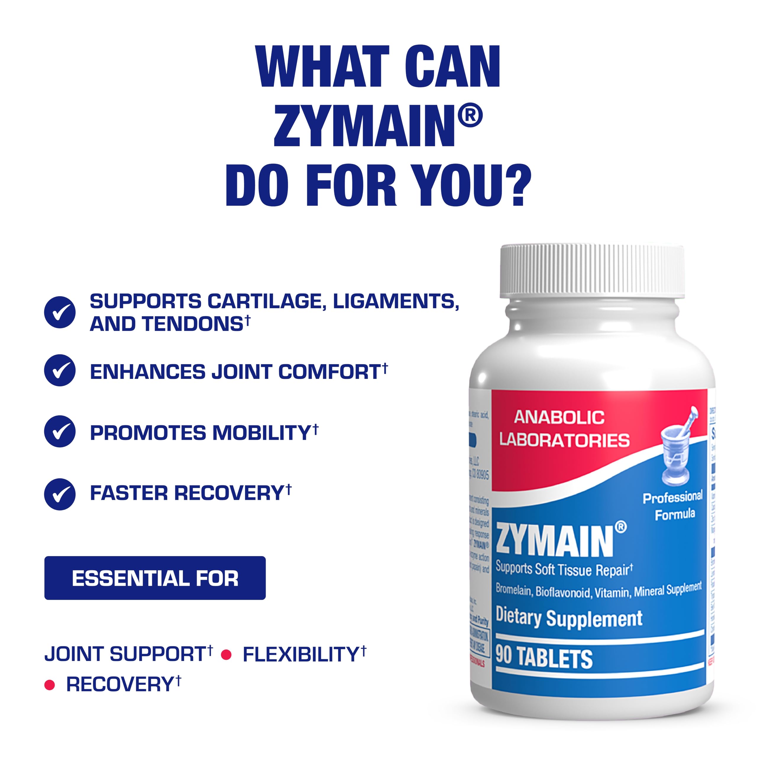 Anabolic Laboratories Zymain 90: cartílago bovino y minerales para estabilidad articular.