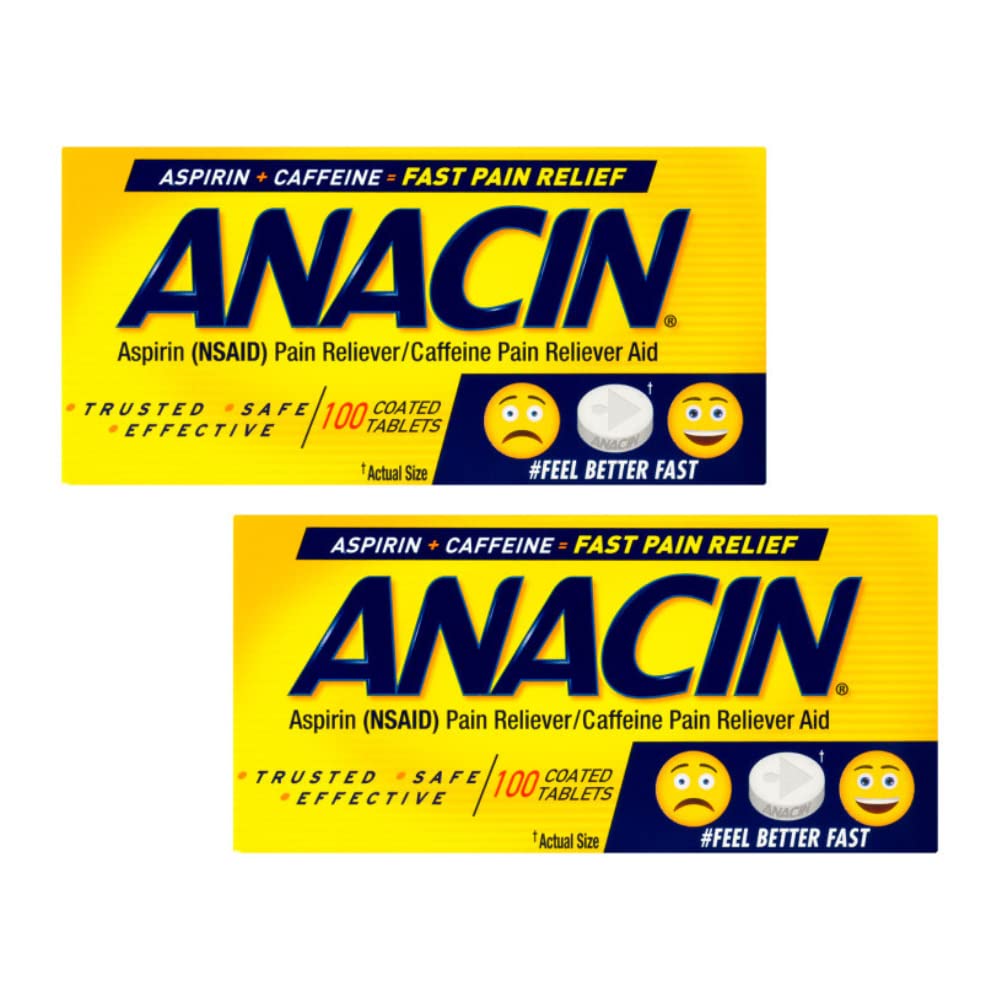 ANACIN tabletas de aspirina en envase de 200, alivio rápido posible