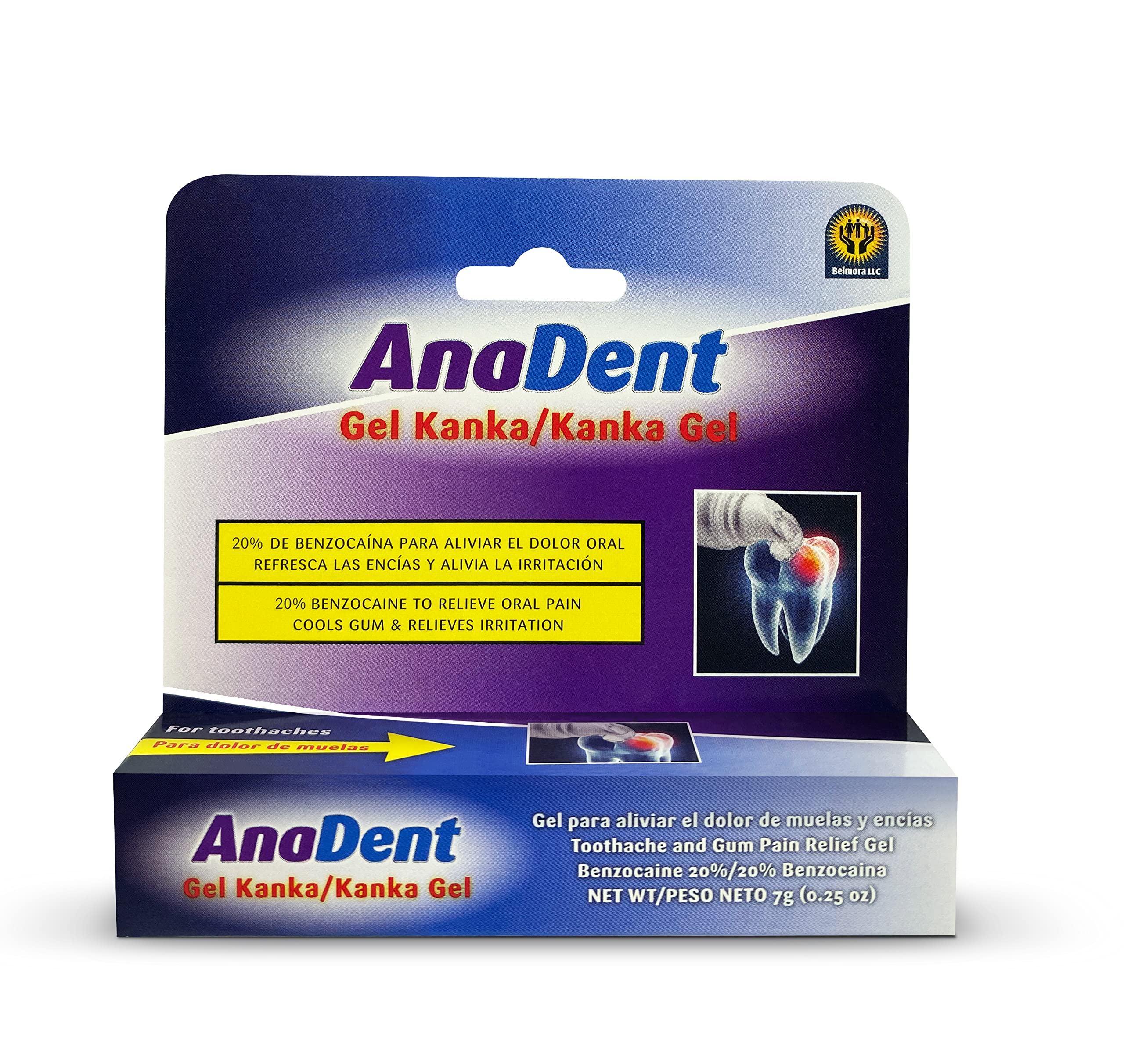 Anadent Gel dolor diente sobre tubo, alivio rápido