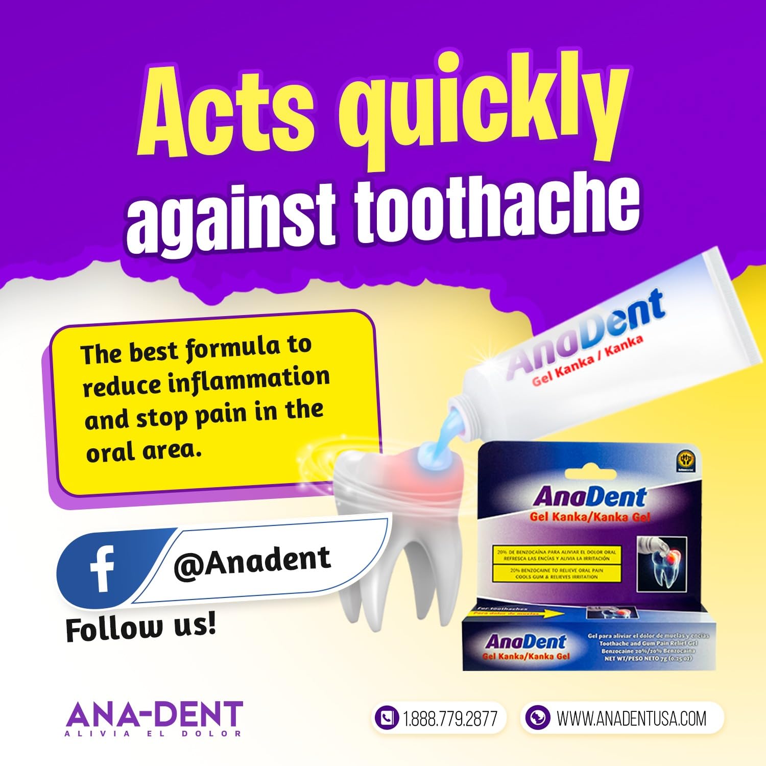 Reducción del dolor gingival con Anadent Gel
