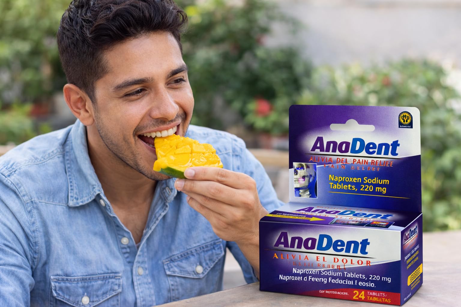 Instrucciones de uso en envase de Anadent Gel