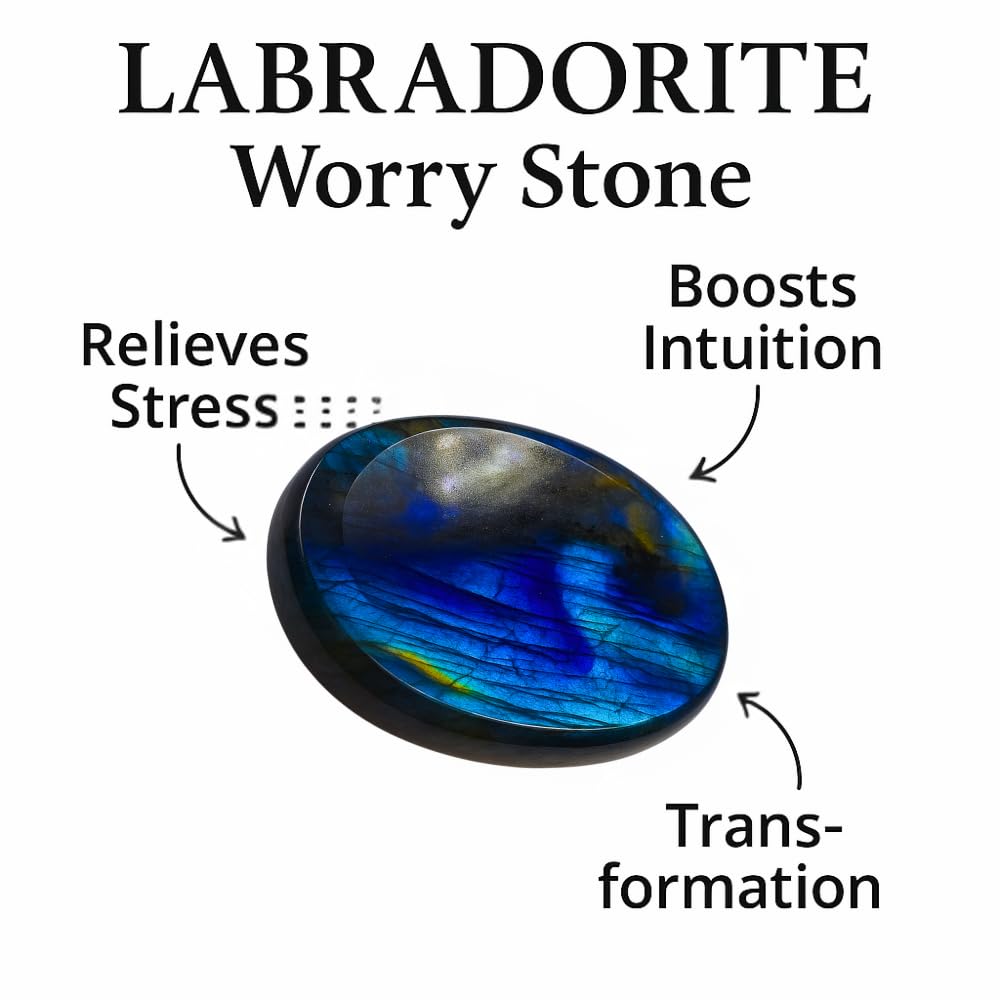 Anaya Agate Labradorite: piedra compacta de 35 mm para llevar