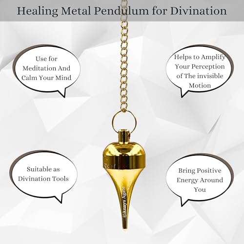 Péndulo con acabado dorado ANAYA AGATE, herramienta elegante para meditaciones
