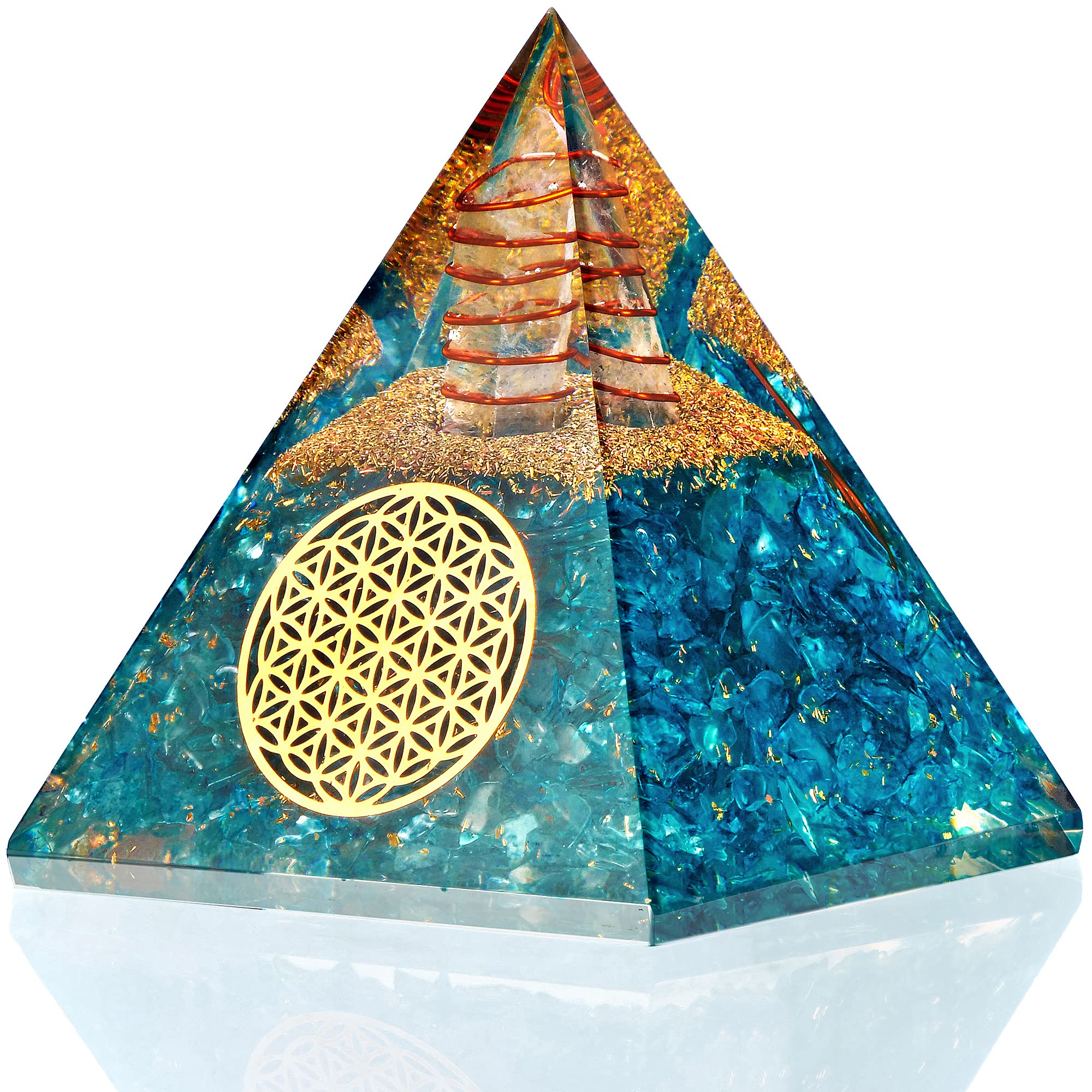 ANAYA AGATE pirámide de aguamarina orgonita para armonizar el ambiente