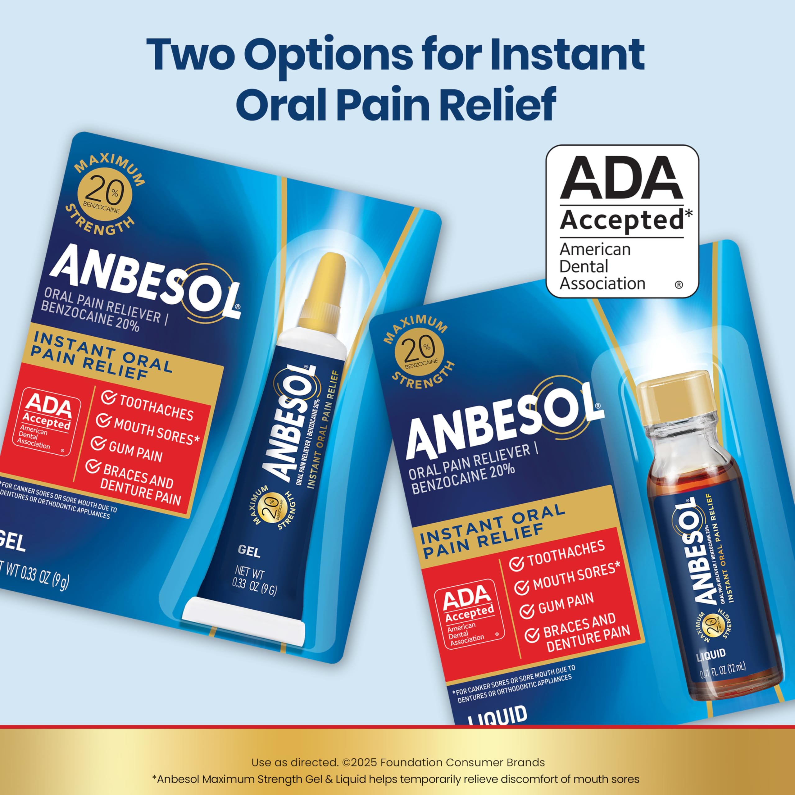 Anbesol Gel Máximo: uso cómodo con aparato de ortodoncia o dolor de boca.