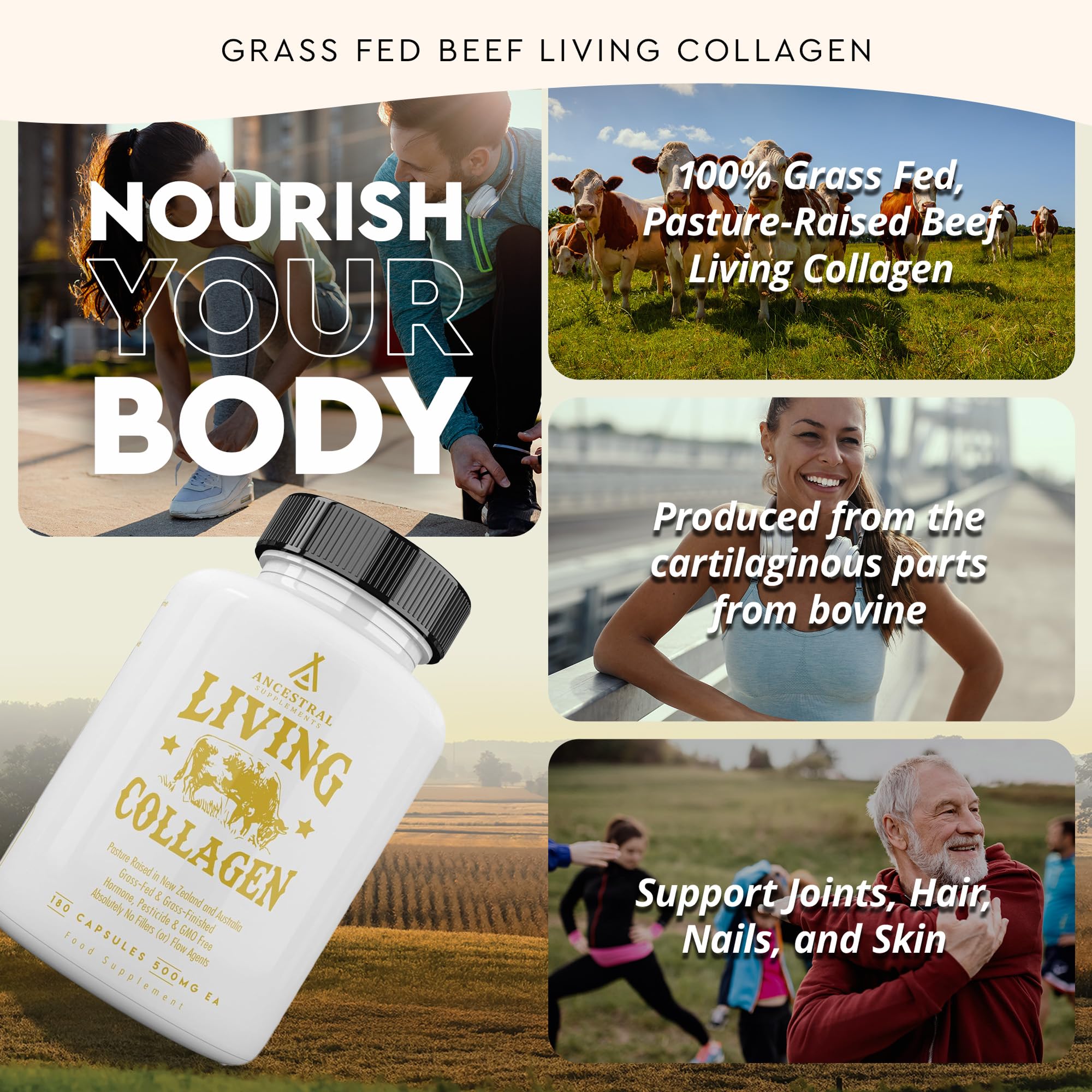 Colágeno Vivo de Ancestral Supplements en polvo para batidos o comidas