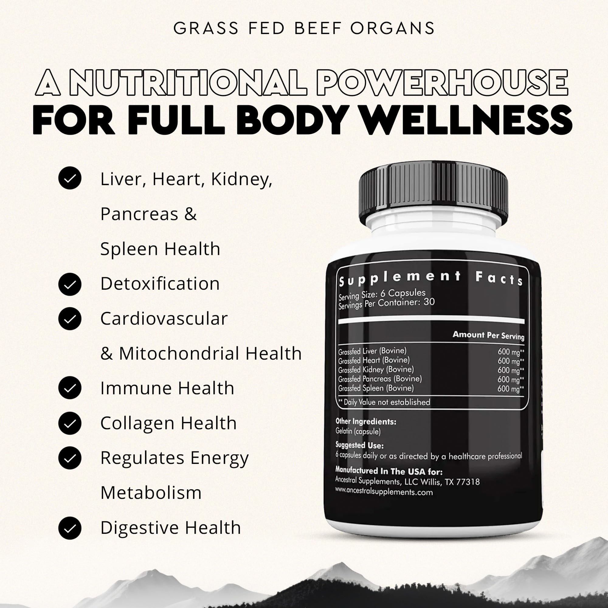 Ancestral Supplements Corazón en bote, fuente natural de CoQ10 para energía.