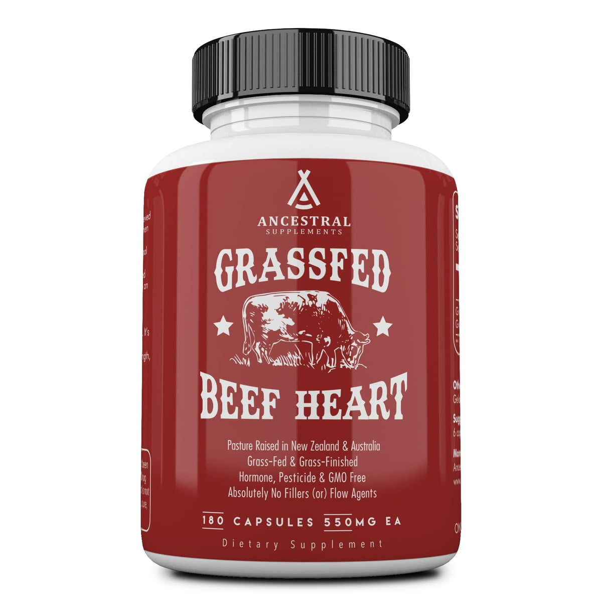 Ancestral Supplements Corazón de ternera en bote 3300 mg para apoyar el corazón.