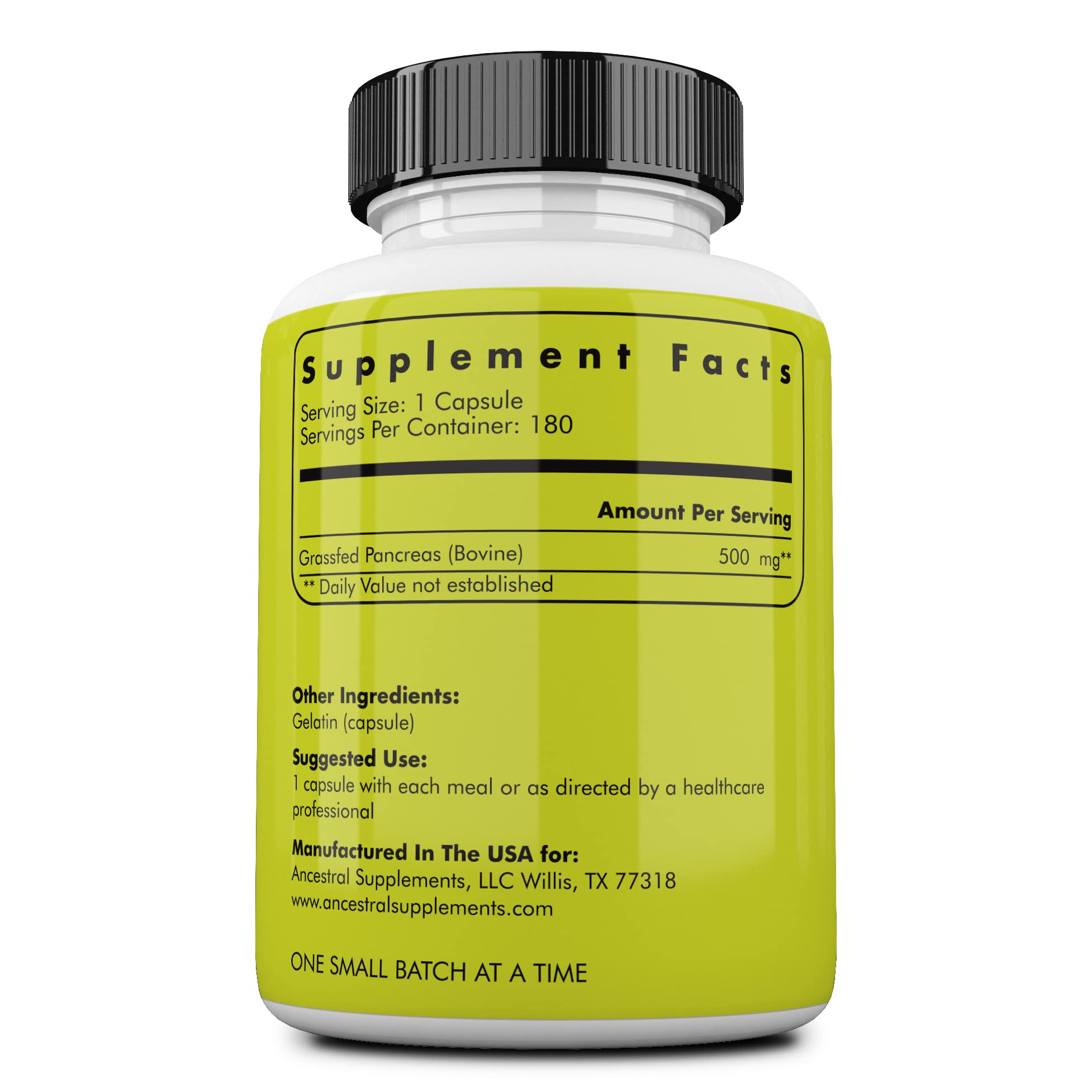 Ancestral Supplements páncreas tapa cerrada para conservar enzimas