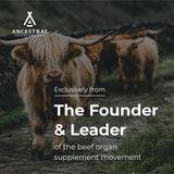 Ancestral Supplements Tripa Bovina medidor cuchara para dosis diarias.